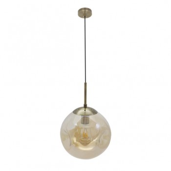 Distribuidor - Lâmpadas Diversas | Colgantes Moderno | COLGANTE PINAP 1XE27 CUERO/AMBAR REGX25X25 CM Ref: 193492514